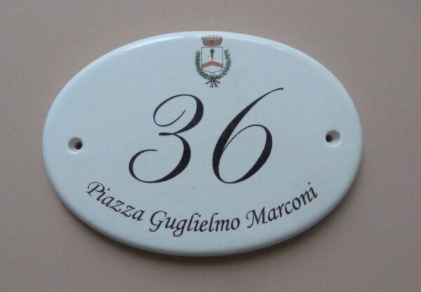 Numeri civici ovali in ceramica maiolica 17x12cm - immagine 3