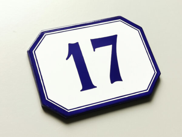 Numero civico in ceramica gres porcellanato maiolicato 15x20cm Ottagonale
